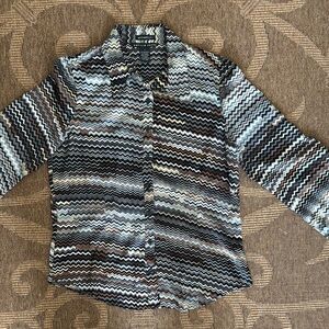 Missoni inspired Chevron Pattern Button-Up Shirt in perfect condition size L